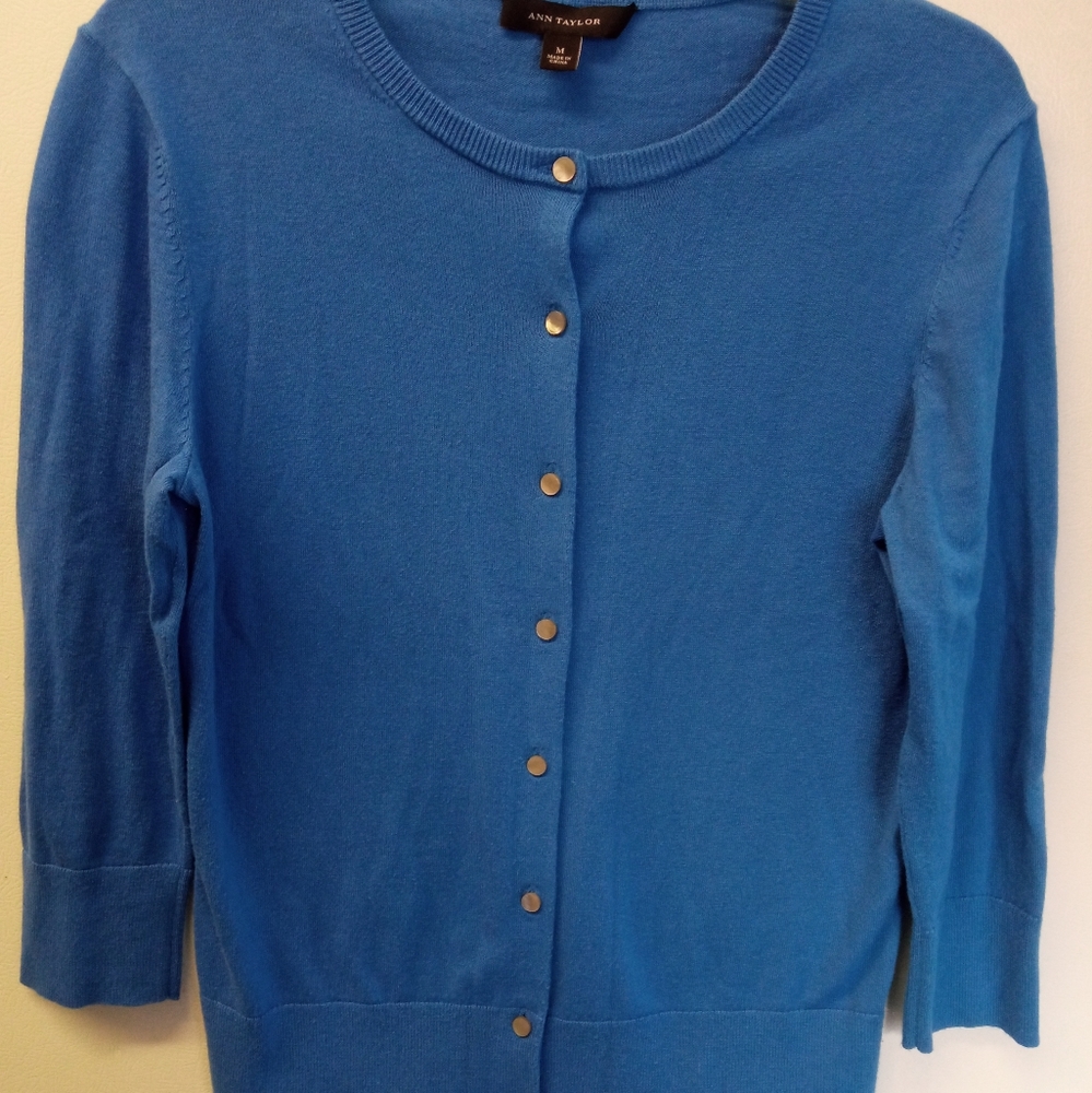 Ann Taylor Essentials Blue Cardigan
